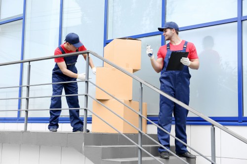 House movers preparing a local home move in Hatton