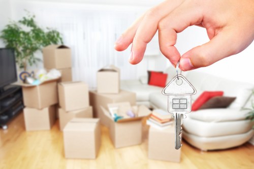 Removal van and moving boxes for a Hatton home move