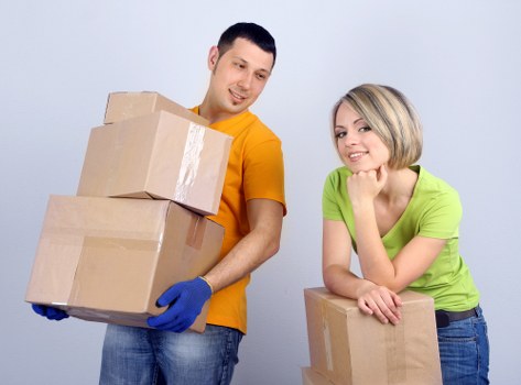 Household items being prepared for a man and van move in Hatton
