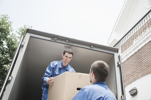 Office furniture and equipment prepared for a commercial move in Hatton