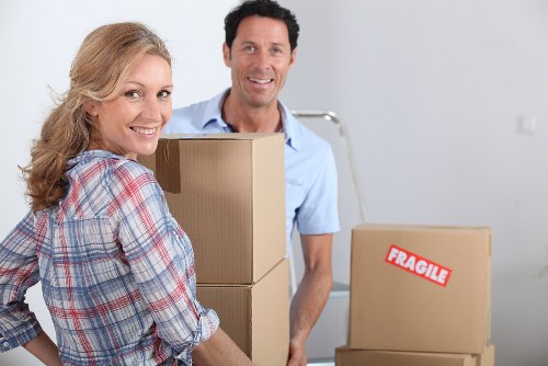 Office relocation checklist and prepared boxes for a Hatton business move