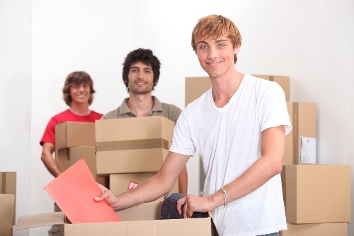 Packed household items prepared for transport in Hatton